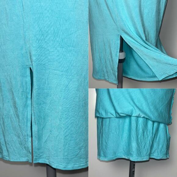 Athleta Santorini Cinch Midi Dress Women's Size XS Gulf Green Turquoise Blue - Picture 15 of 16